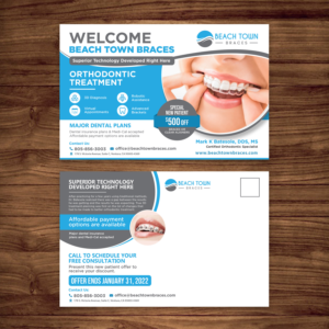Design de Carte Postale par debdesign pour Beach Town Braces | Design : #27647170