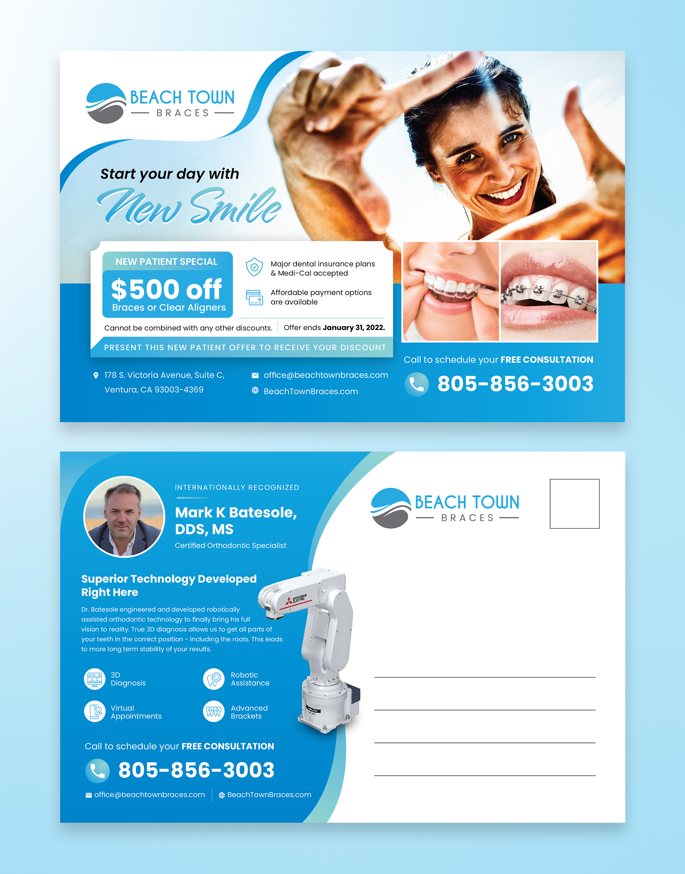 Postkarten-Design von sun_design für Beach Town Braces | Design #27651090