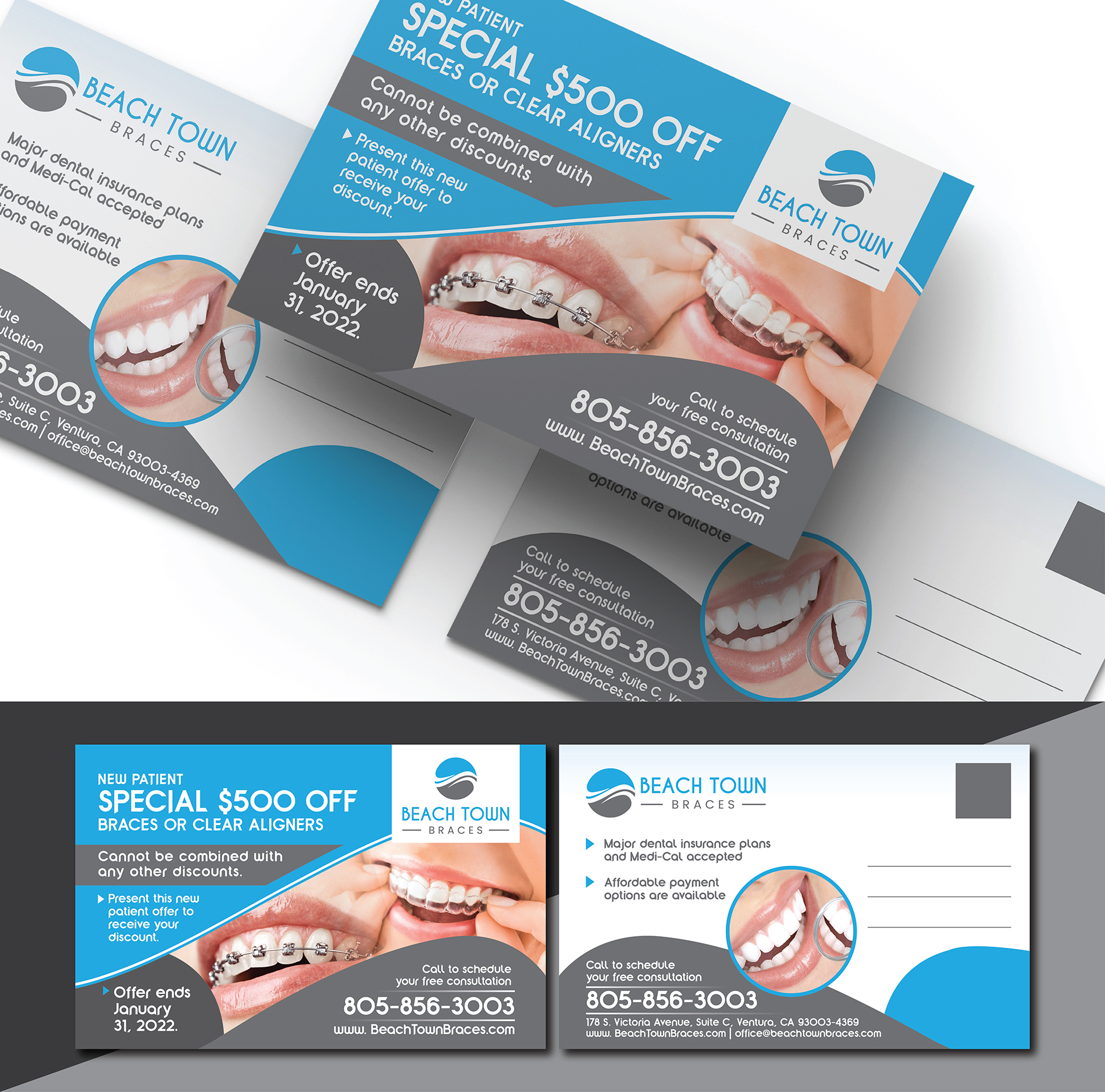 Postcard Design by Deziners Zone for Beach Town Braces | Design #27638877
