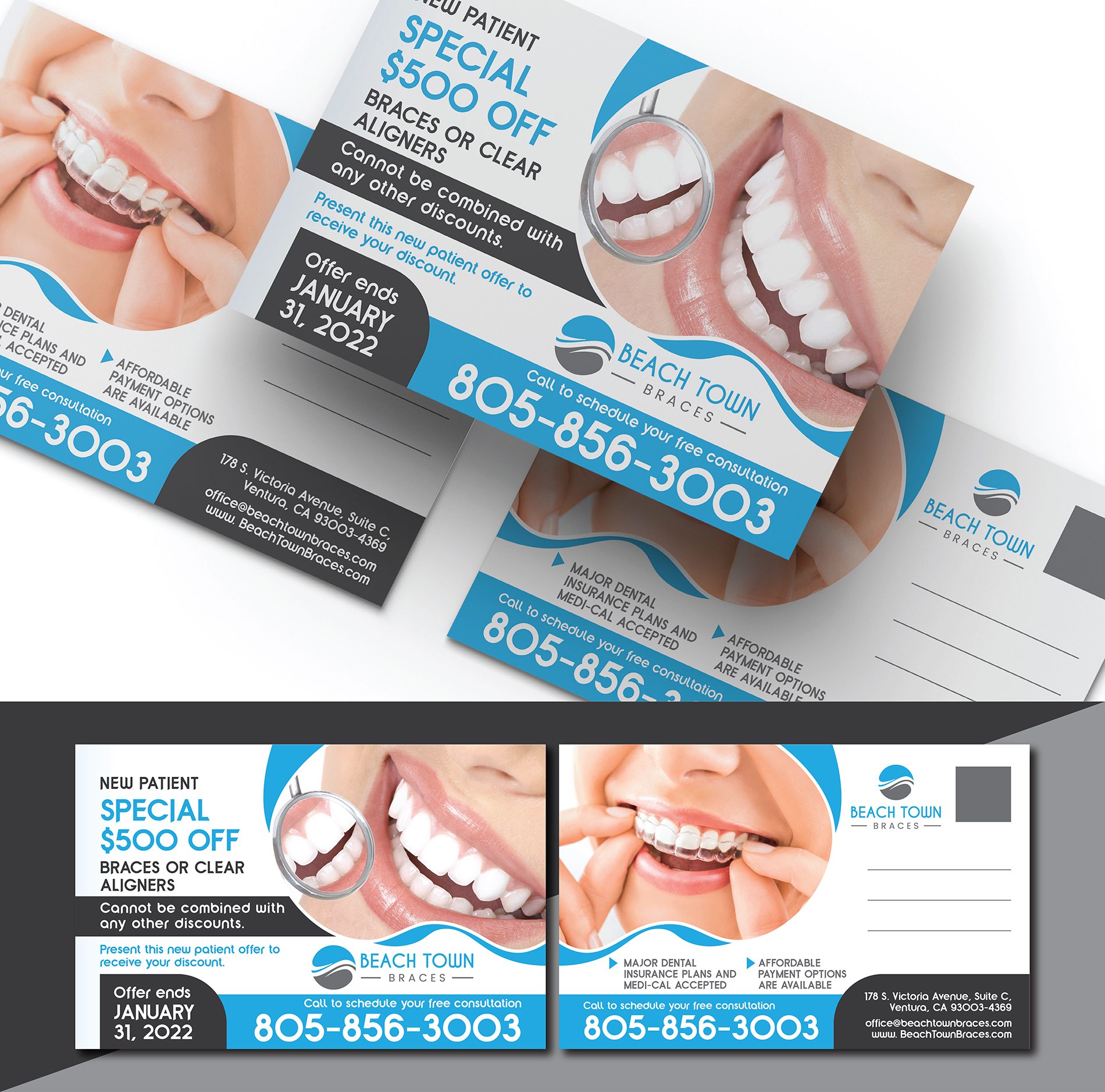 Postcard Design by Deziners Zone for Beach Town Braces | Design #27638880