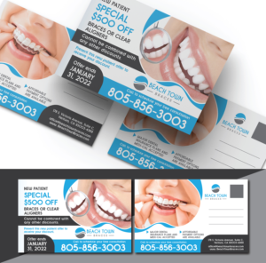 Postcard Design by Deziners Zone for Beach Town Braces | Design: #27638880