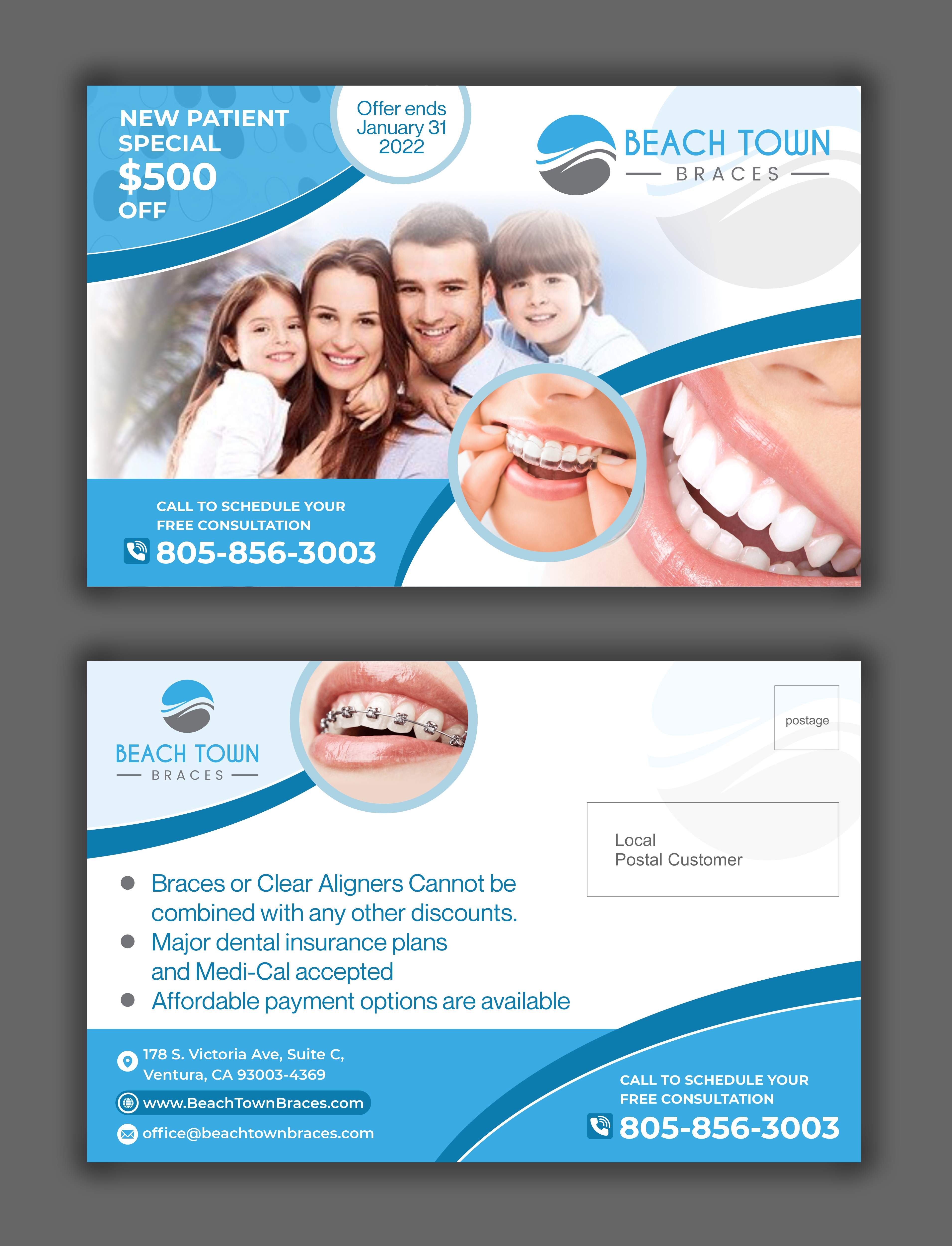 Design de Carte Postale par kgraphics2011 pour Beach Town Braces | Design #27642782