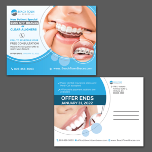Postcard Design by aspiremedia for Beach Town Braces | Design: #27634490