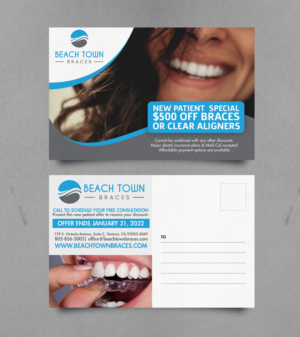 Postcard Design by chandrayaan.creative for Beach Town Braces | Design: #27649074
