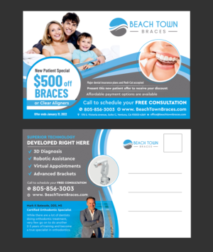 Design de Carte Postale par ecorokerz pour Beach Town Braces | Design : #27636832