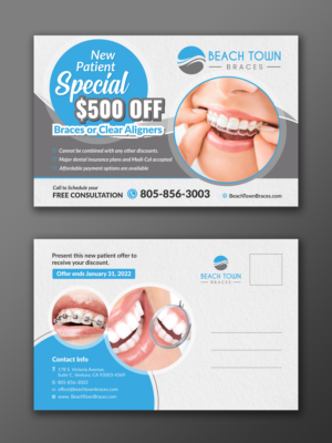 Design de Carte Postale par ecorokerz pour Beach Town Braces | Design : #27637858