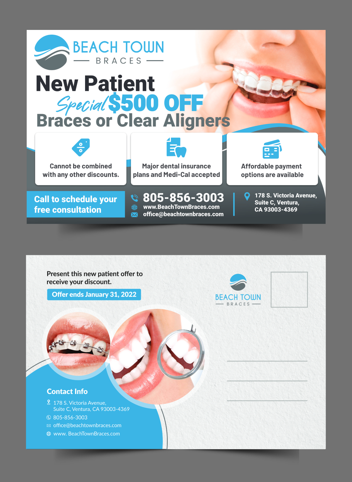 Diseño de Postal por ecorokerz para Beach Town Braces | Diseño #27652771