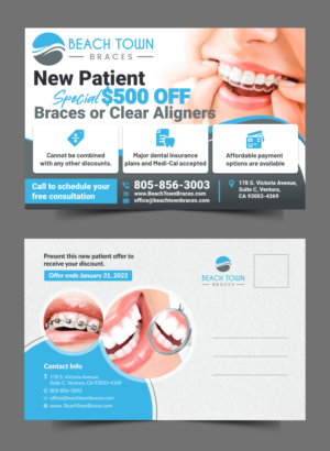 Design de Carte Postale par ecorokerz pour Beach Town Braces | Design : #27652771