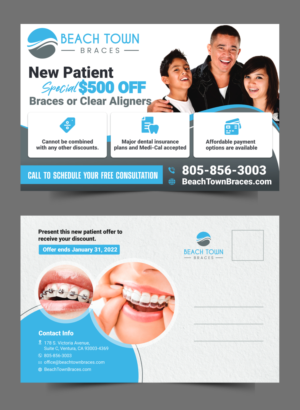 Design de Carte Postale par ecorokerz pour Beach Town Braces | Design : #27660820