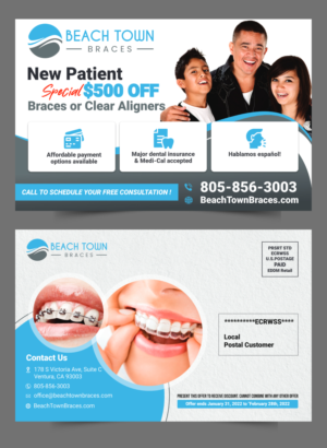 Design de Carte Postale par ecorokerz pour Beach Town Braces | Design : #27683502
