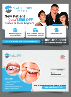 Design de Carte Postale par ecorokerz pour Beach Town Braces | Design : #27764352