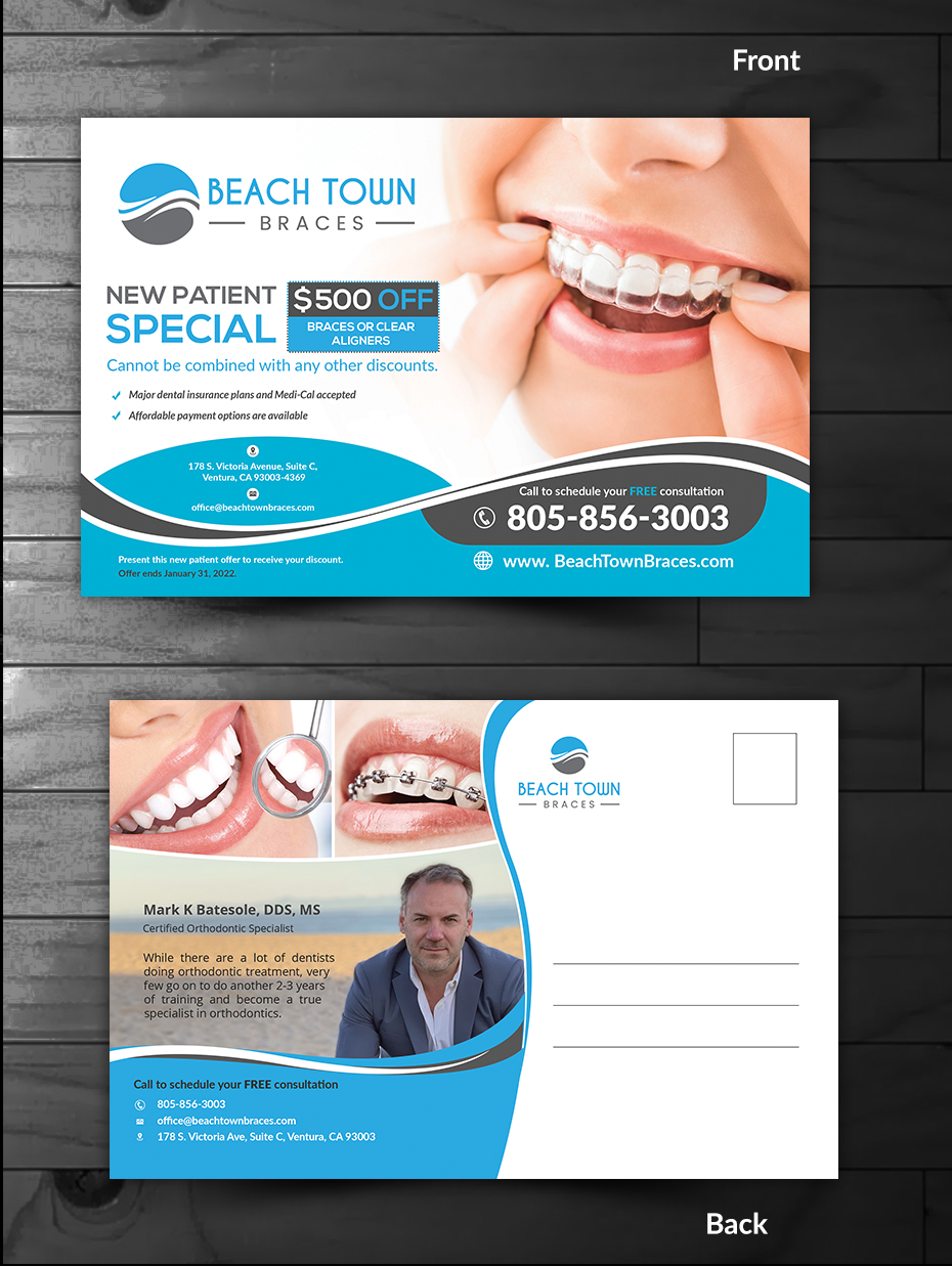 Postcard Design by innovative earth for Beach Town Braces | Design #27644701