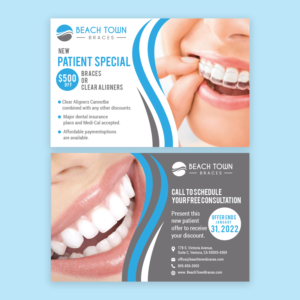 Postcard Design by Maxo-Biz for Beach Town Braces | Design: #27638633