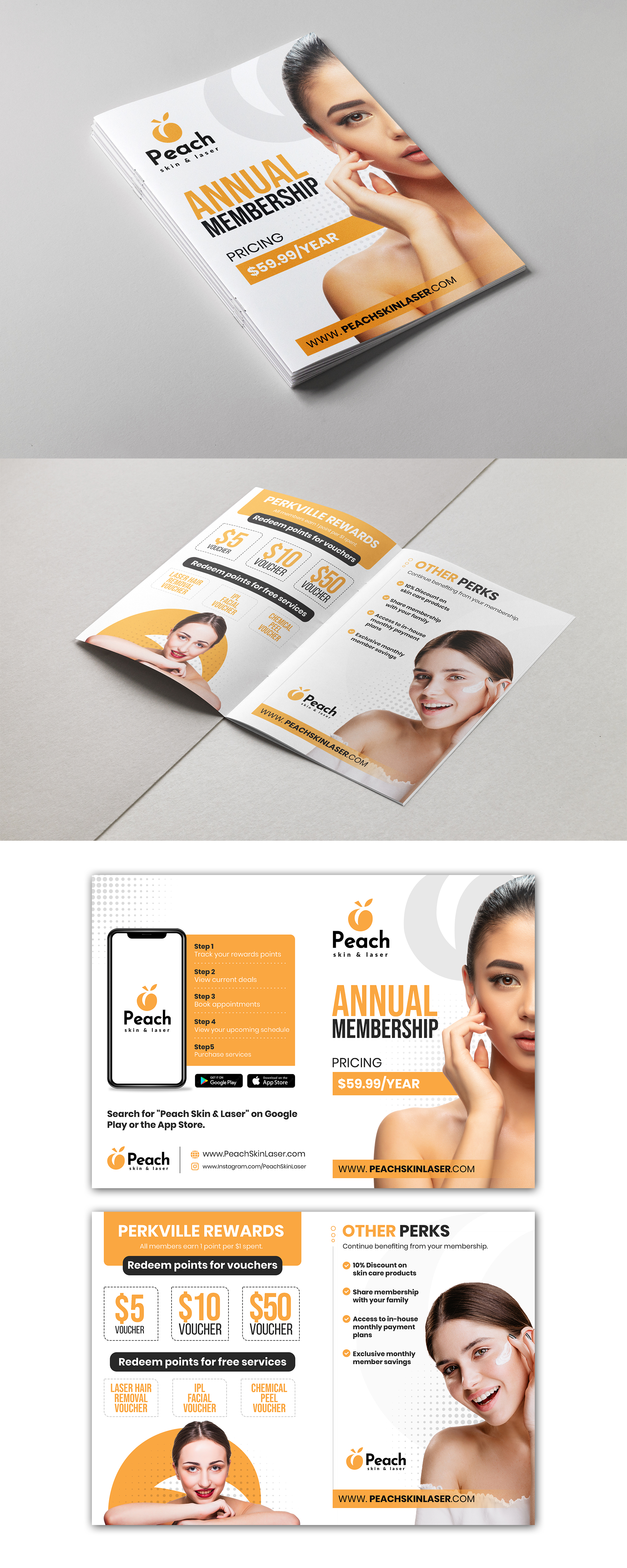 Diseño de Flyer por debdesign para Peach Skin & Laser | Diseño #27651507