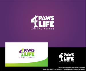4 Paws 4 Life (tagline: Animal Rescue) | Logo-Design von alvinnavarra