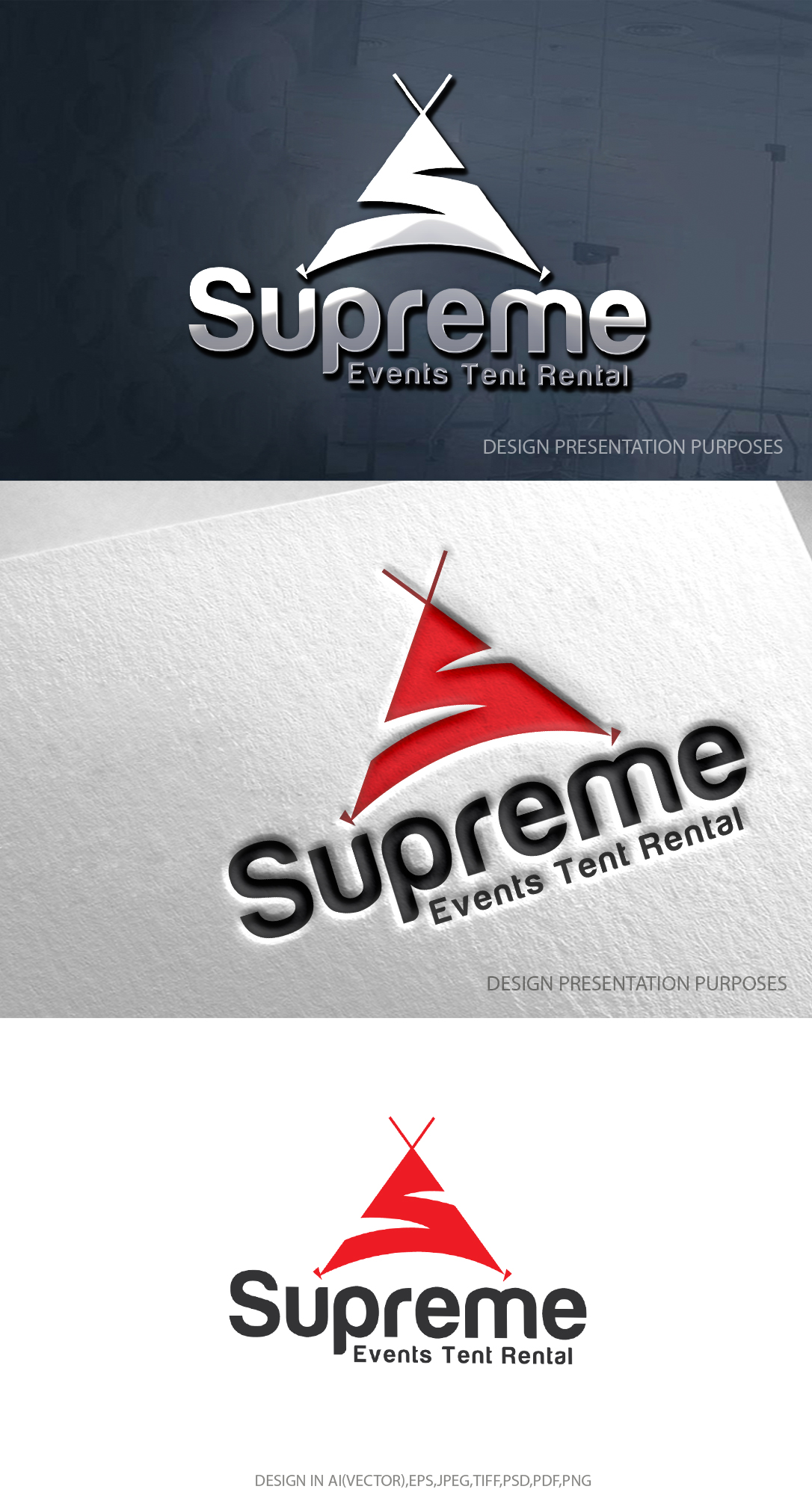 Design de Logo par zebronicgraphic pour Supreme Events Tent Rental Ltd  | Design #27649375