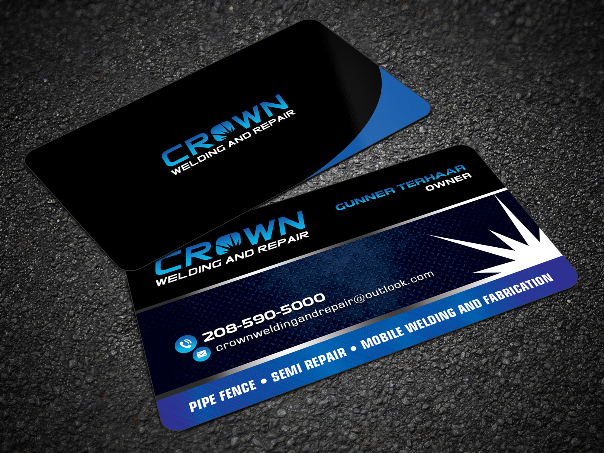 Business Card Design by Sandaruwan for Crown Welding and Repair | Design #27650780