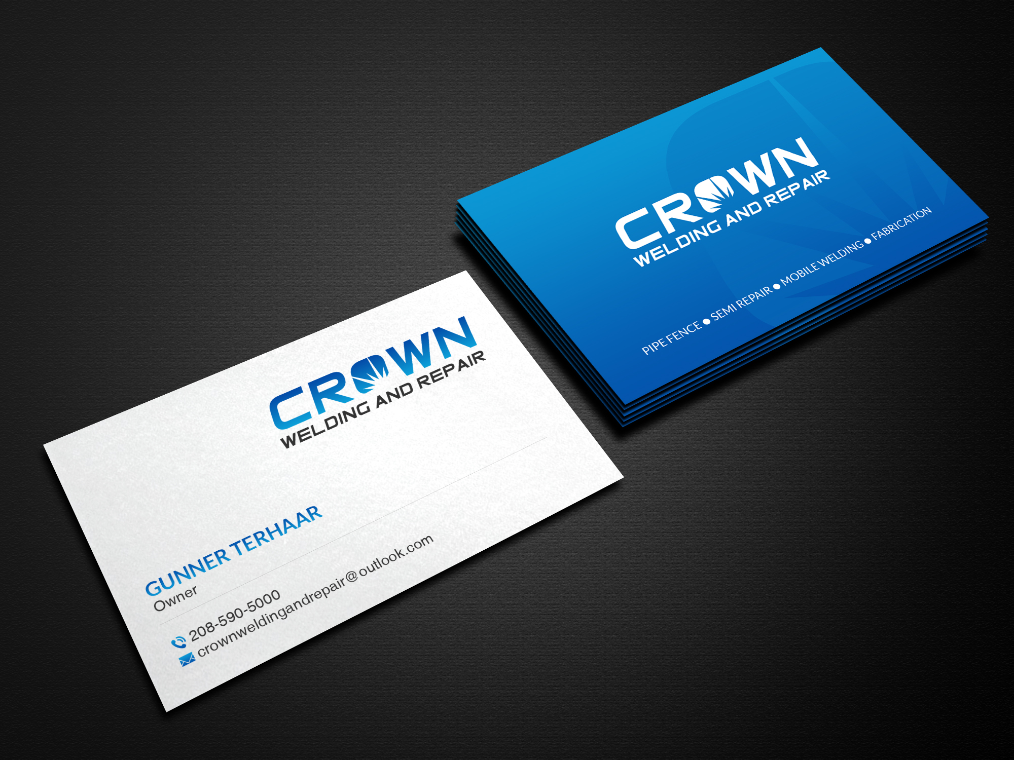 Design de Carte de Visite par Creations Box 2015 pour Crown Welding and Repair | Design #27649464