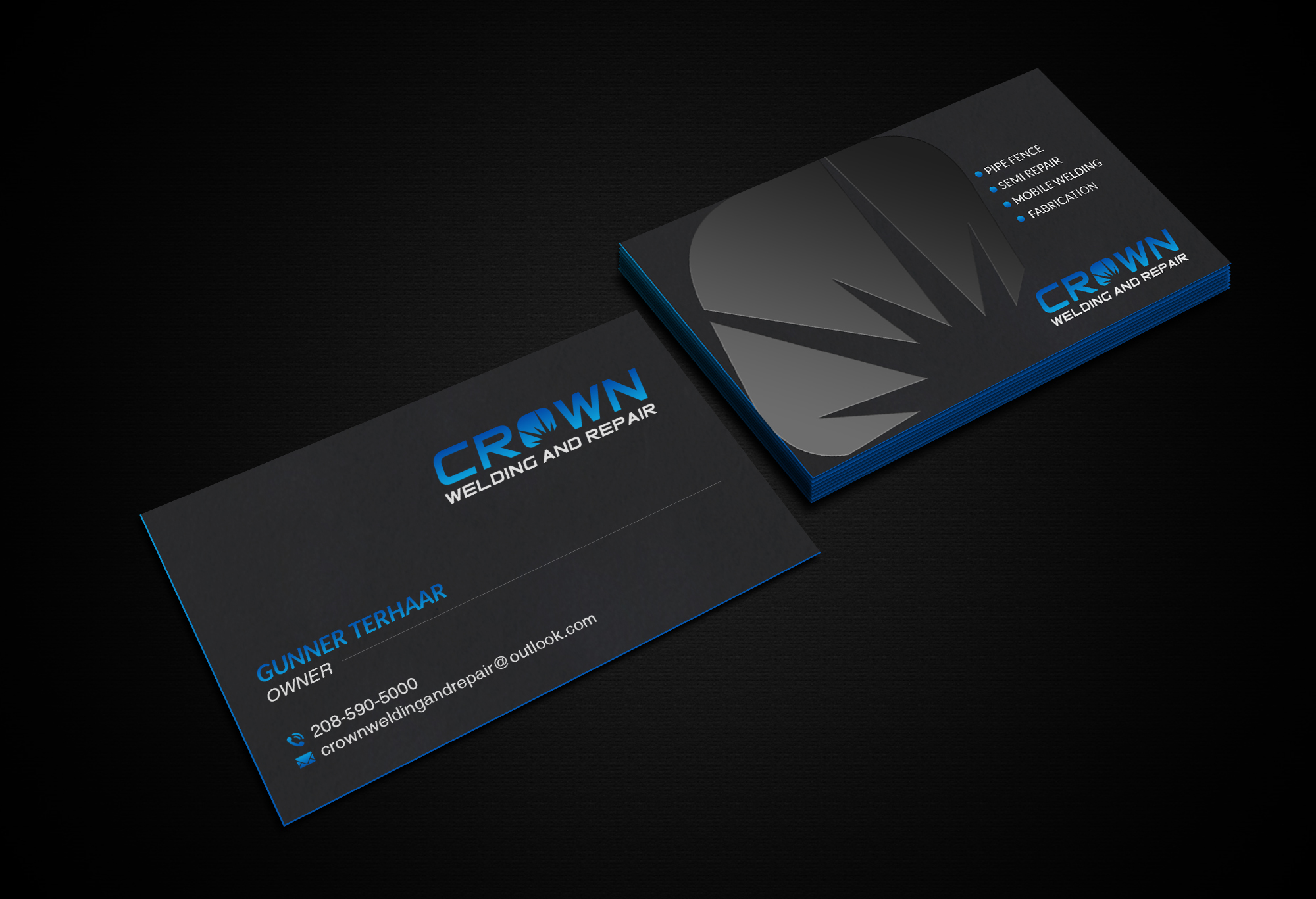 Design de Carte de Visite par Creations Box 2015 pour Crown Welding and Repair | Design #27649471