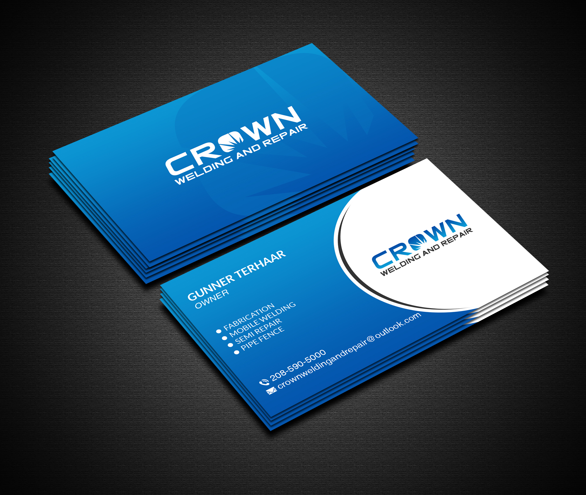 Business Card Design by Creations Box 2015 for Crown Welding and Repair | Design #27650502