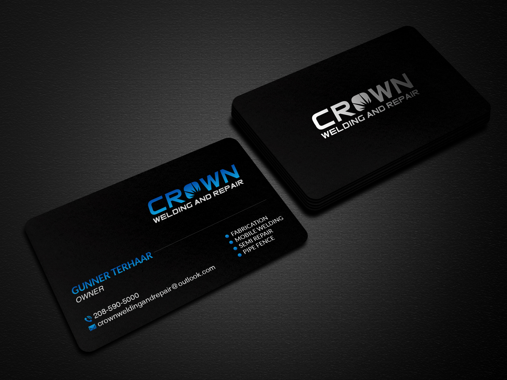 Business Card Design by Creations Box 2015 for Crown Welding and Repair | Design: #27650519