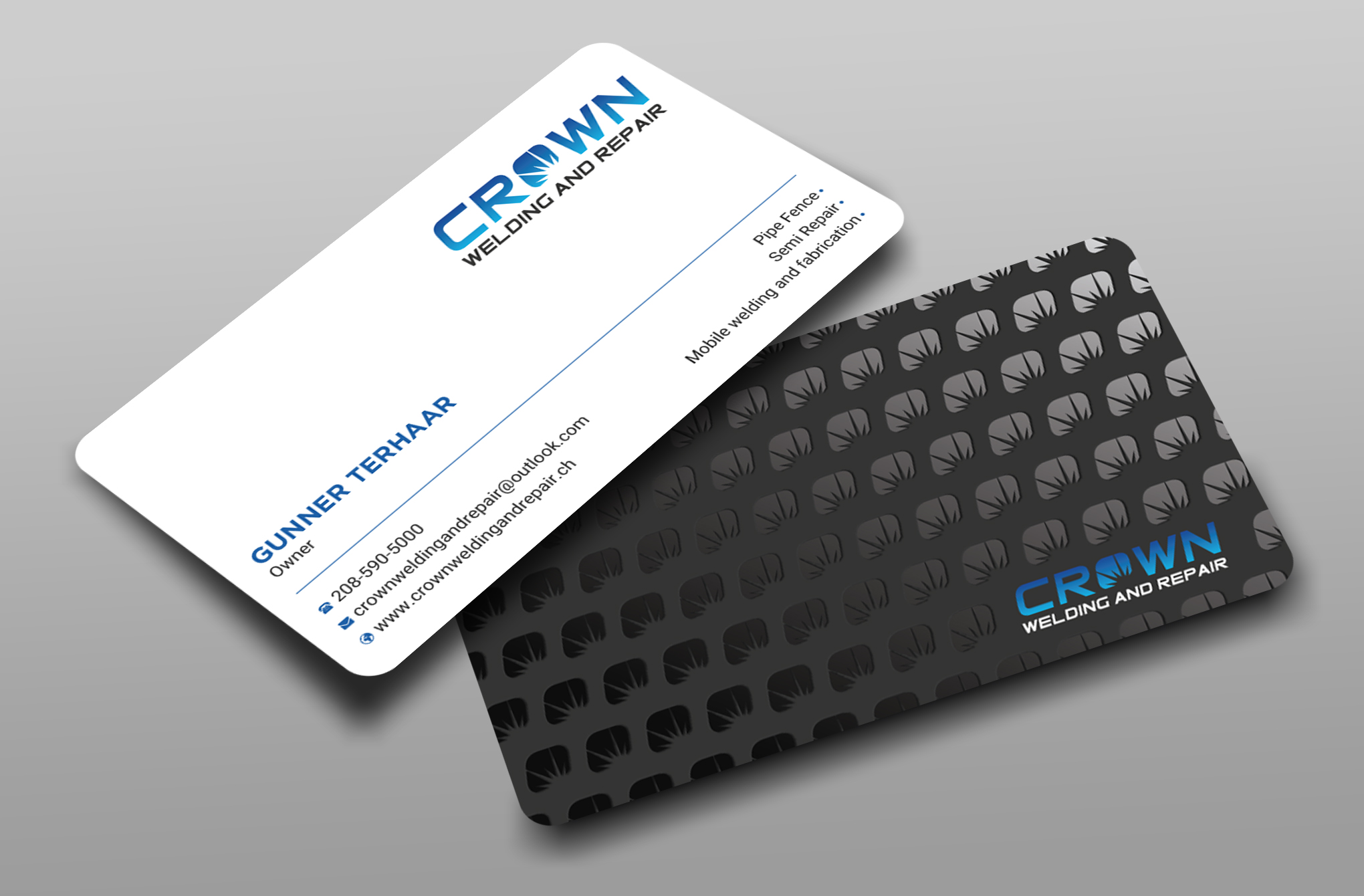 Design de Carte de Visite par Uttom 2 pour Crown Welding and Repair | Design #27650535