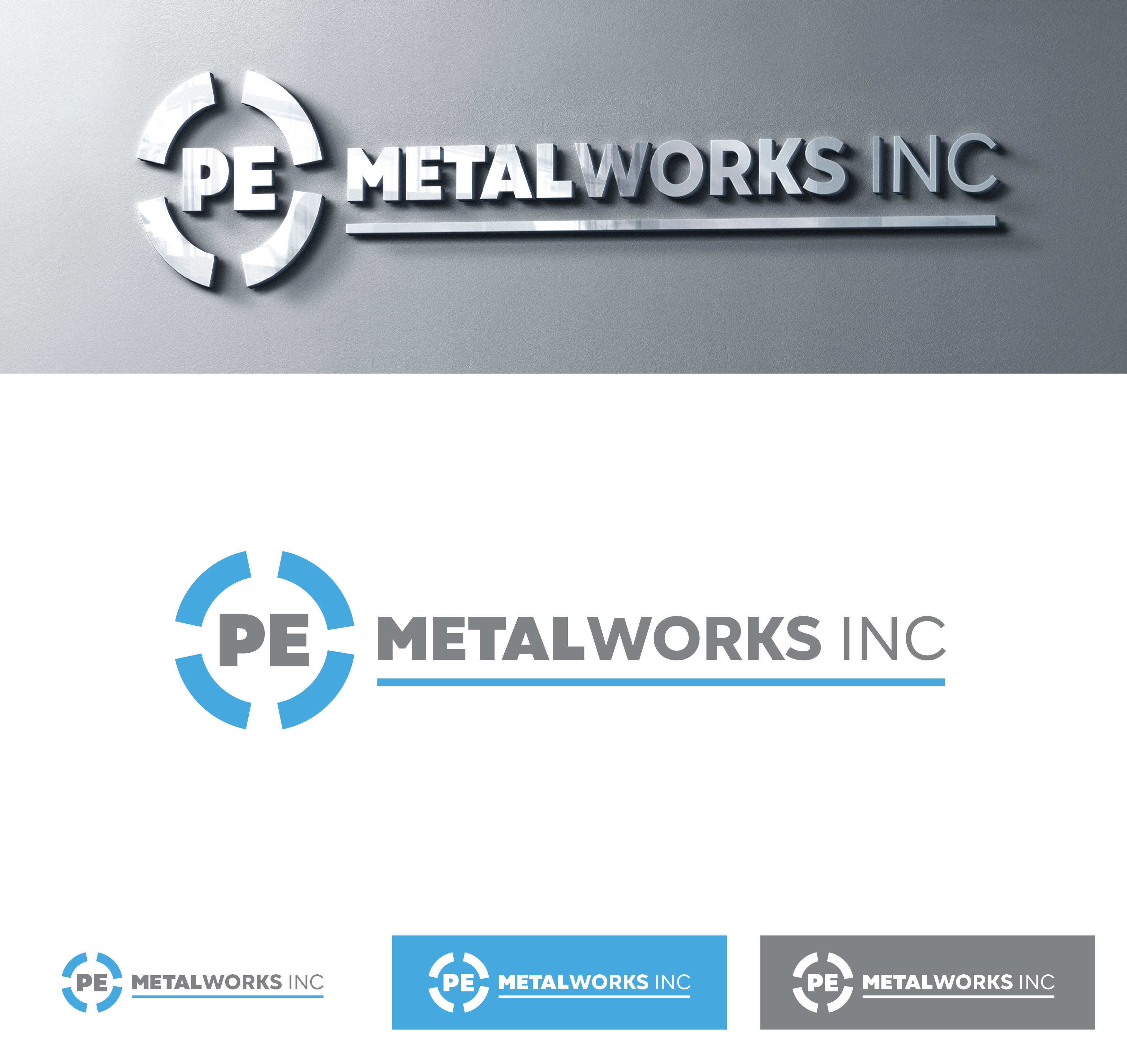 Diseño de Logo por Nevena para PE Metalworks, Inc. | Diseño #27679212