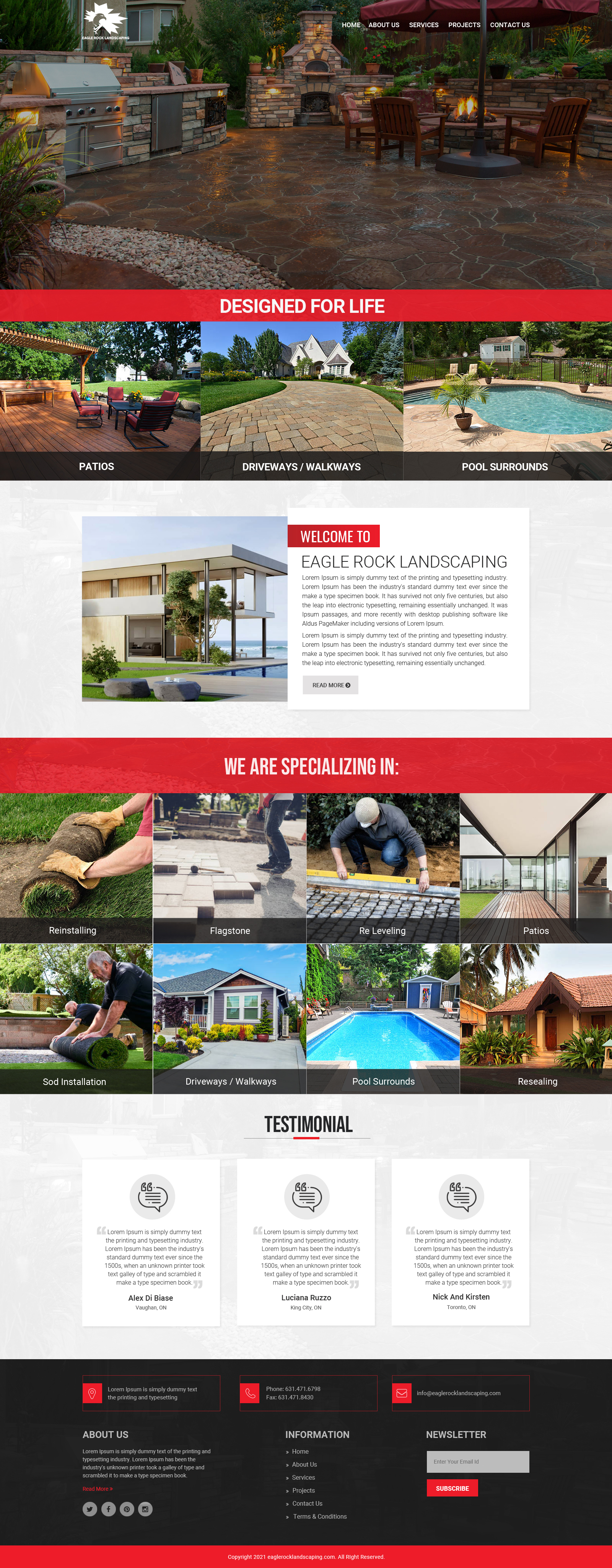 Web Design by Dream Logo Design for Eagle Rock Landscaping | Design #27663842