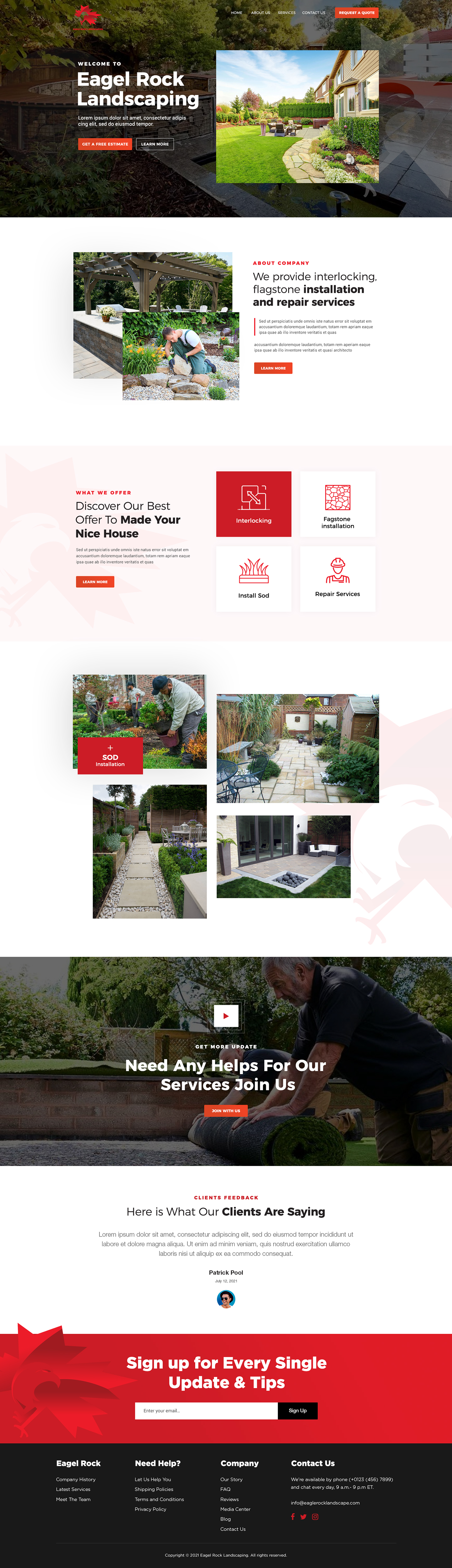 Web Design par Ayesha Khan pour Eagle Rock Landscaping | Design #27664721