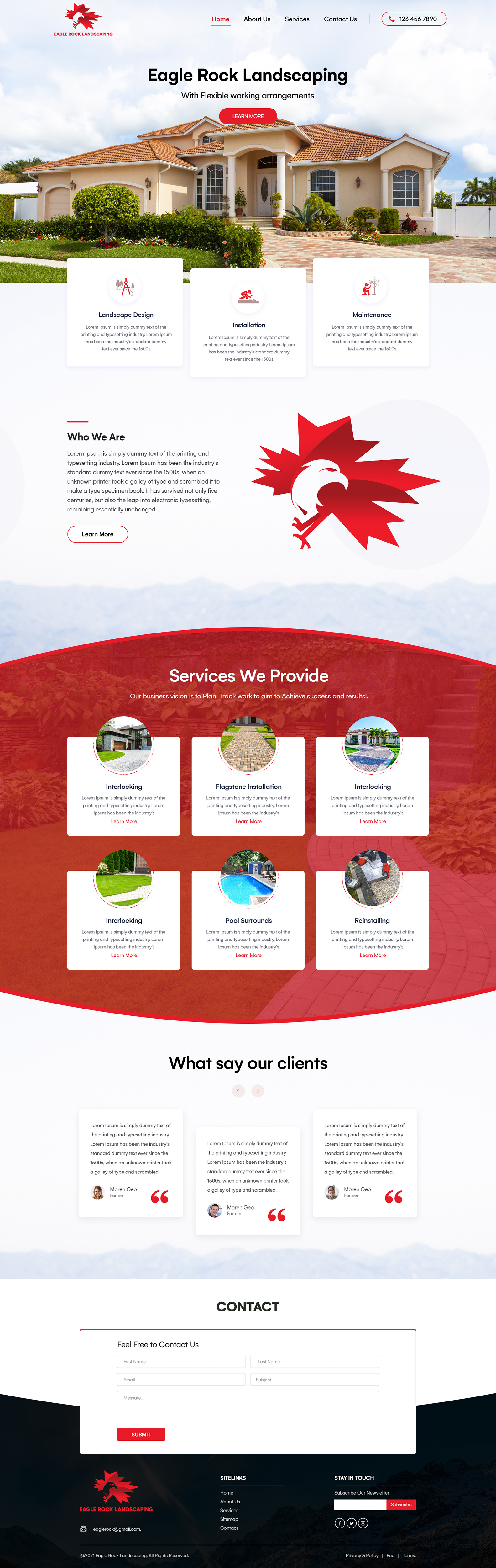 Diseño Web por Shijo John para Eagle Rock Landscaping | Diseño #27662354