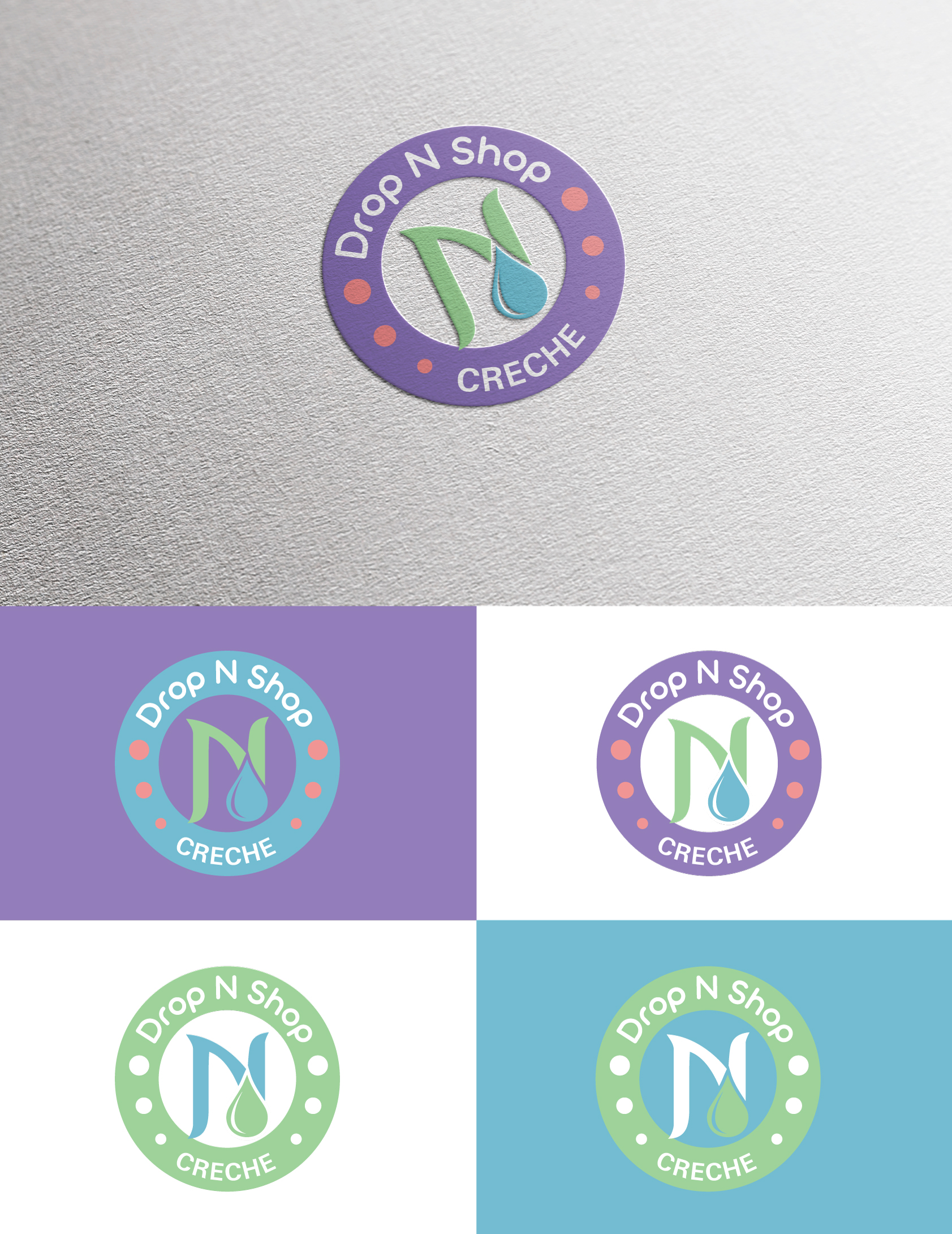 Logo Design by u2square for Drop N Shop Creche | Design #27664148