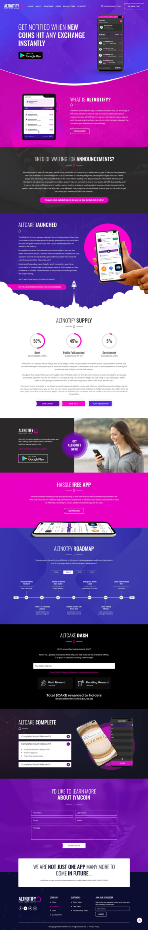Web Design by VC for AltNotify | Design #27679270
