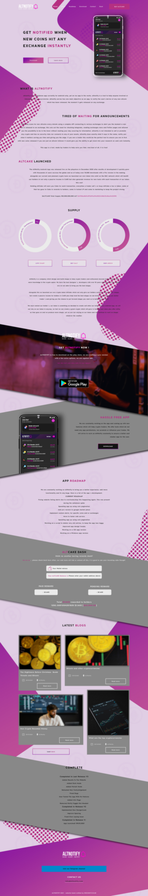 Web Design by amar achouri for AltNotify | Design: #27684608