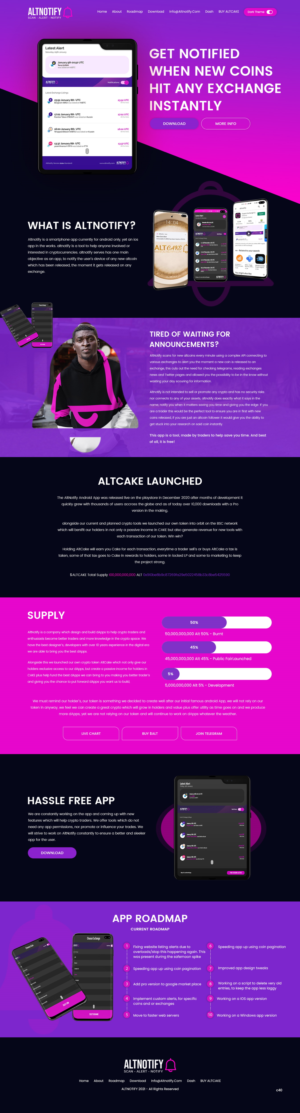 Web Design by pb for AltNotify | Design #27670035