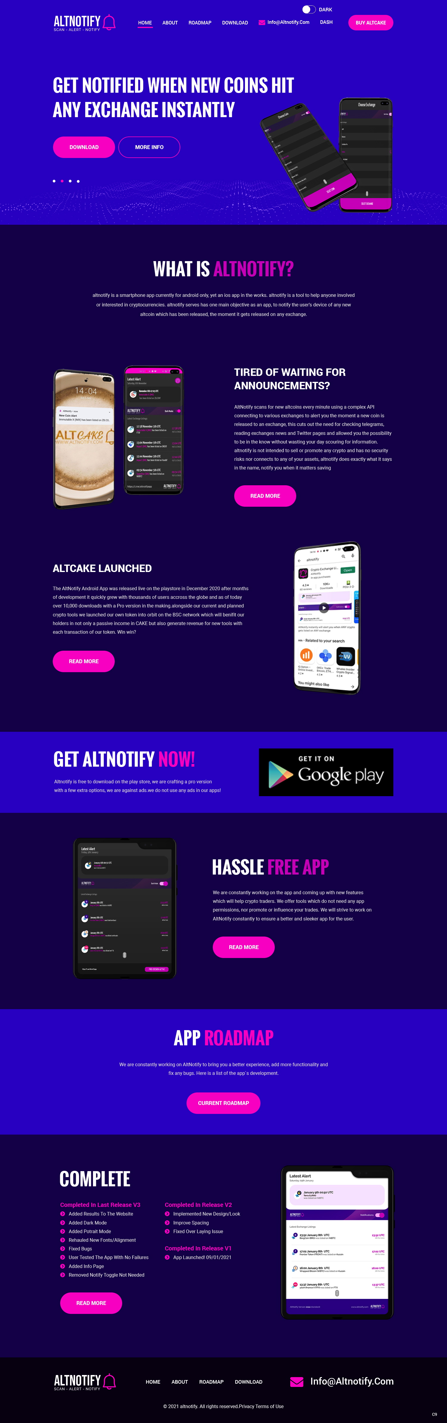 Web Design by pb for AltNotify | Design #27670036