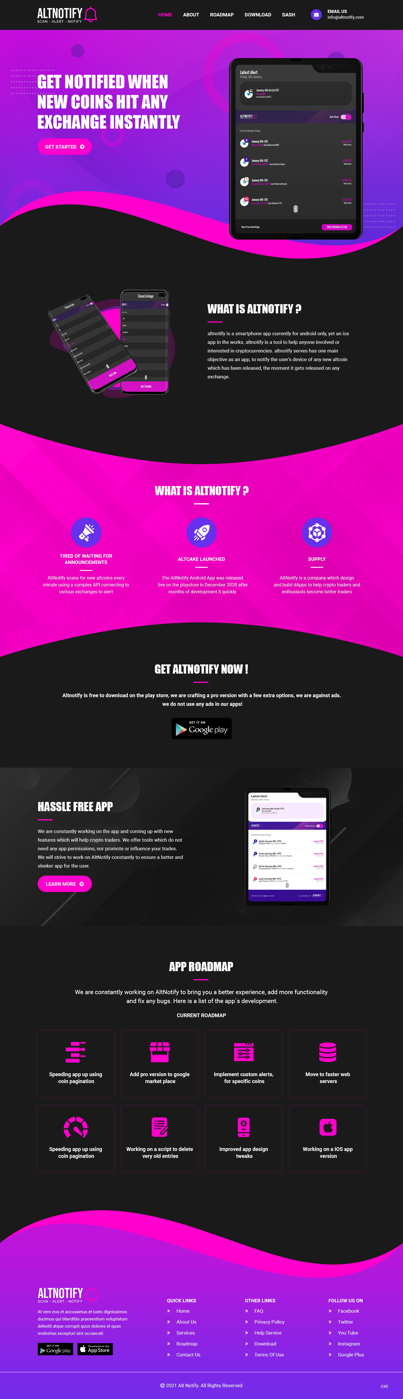 Web Design by pb for AltNotify | Design #27670038
