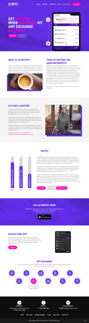 Web Design by pb for AltNotify | Design: #27670039