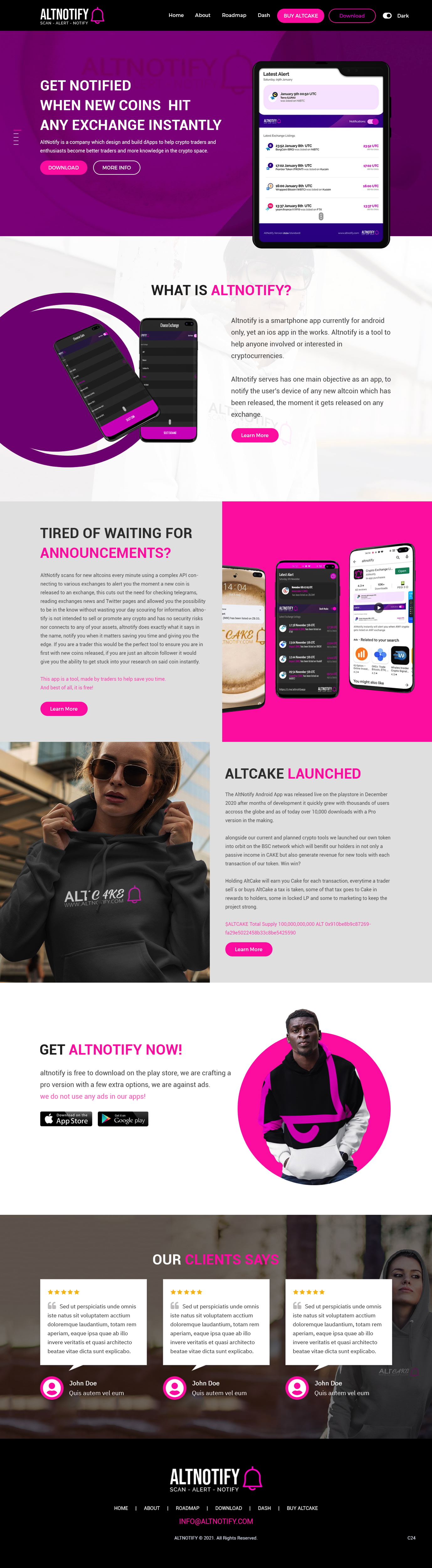 Web Design by pb for AltNotify | Design #27670040