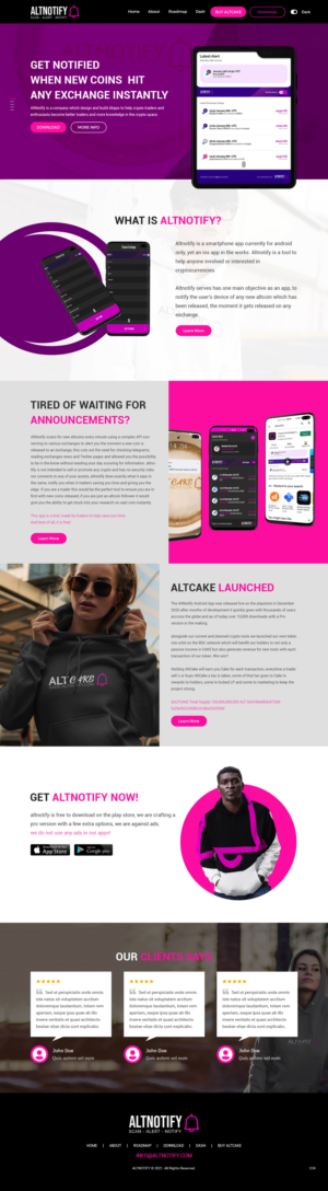 Web Design by pb for AltNotify | Design: #27670040