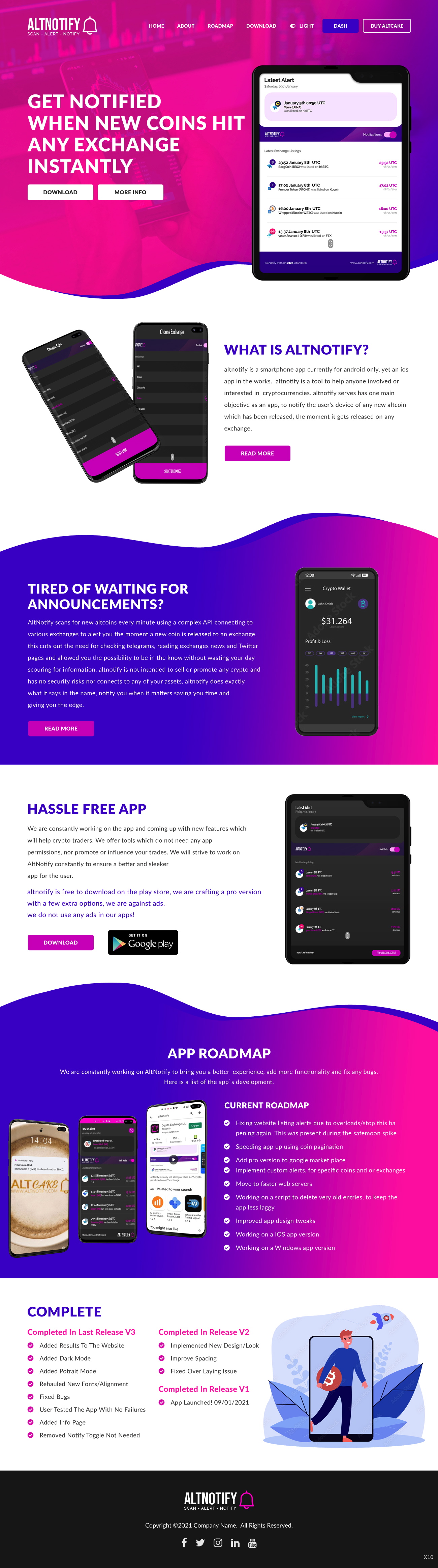 Web Design by pb for AltNotify | Design #27670042