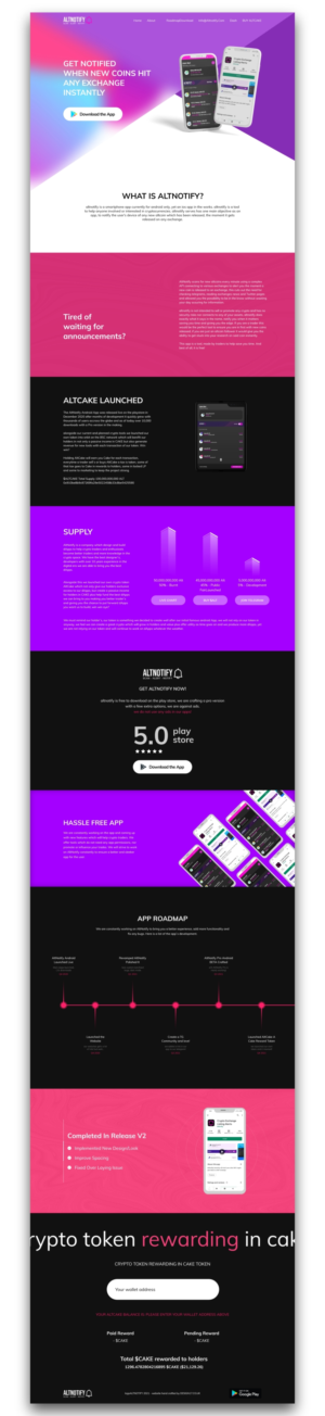Web Design by Cre8r for AltNotify | Design #27673620