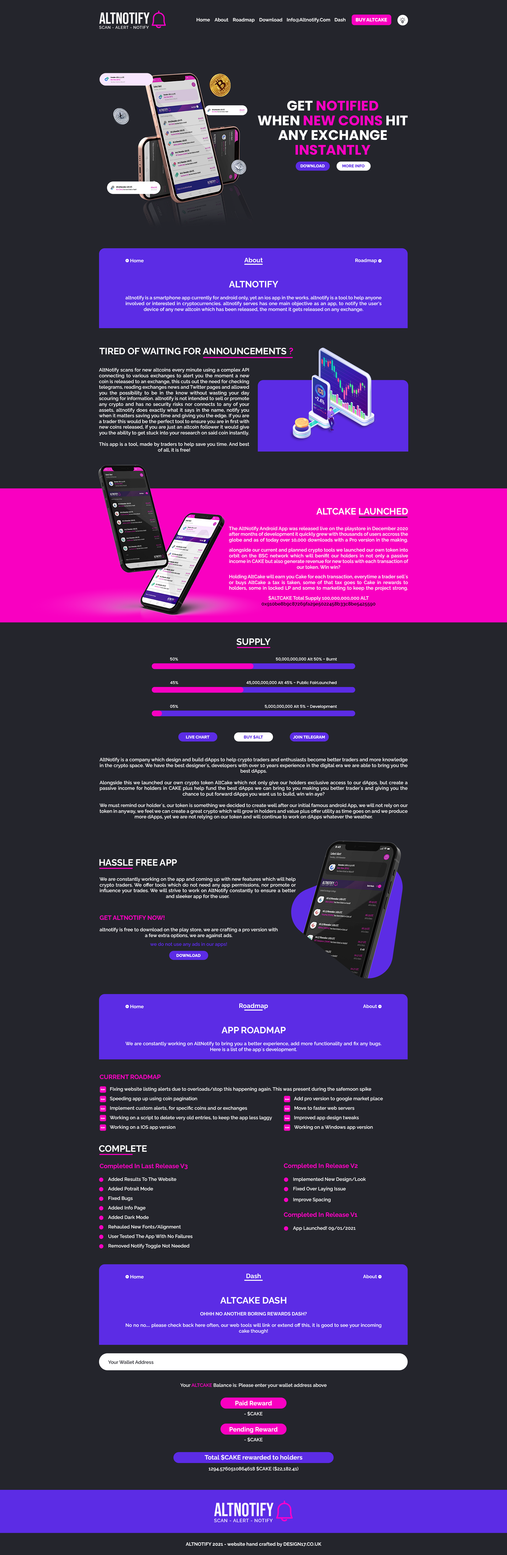 Web Design by Thaqi for AltNotify | Design #27674885