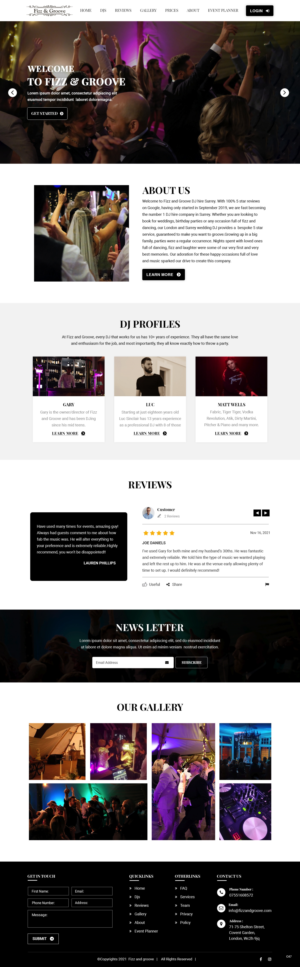 Website for a high end London wedding DJ company | Web-Design von pb