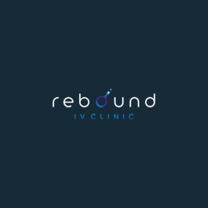 "Rebound", "Rebound IV Clinic", "Rebound IV Solutions", "Rebound IV Clinic and Lounge". | Logo Design by Ashani Bhattacharya