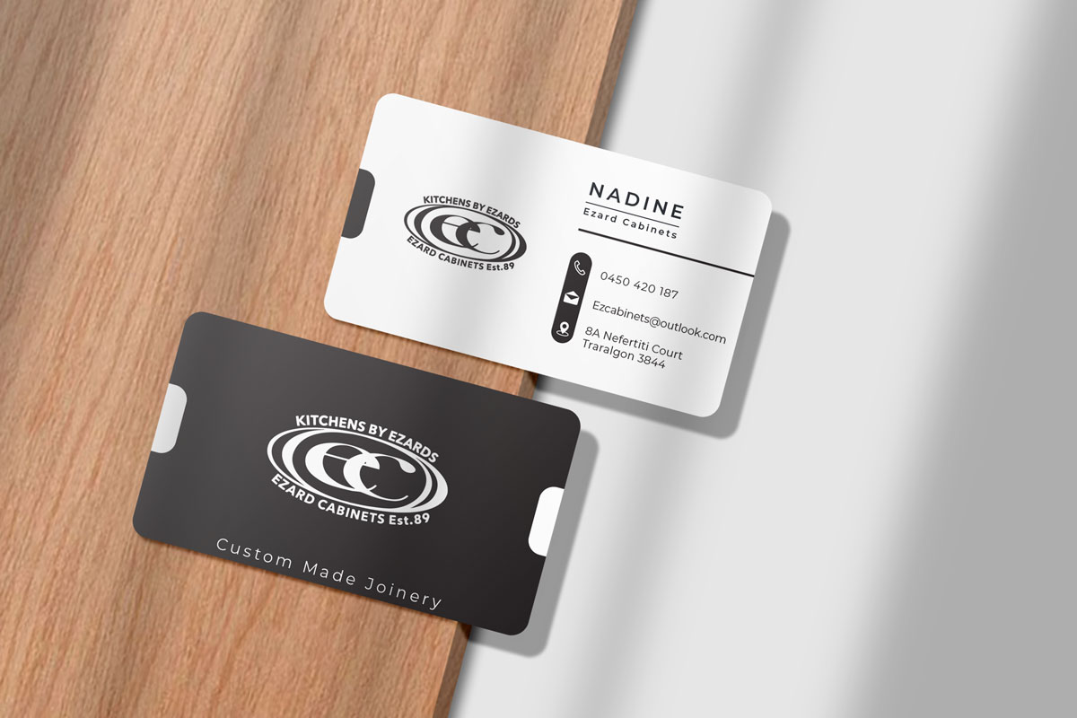 Business Card Design by LeeRooYJDesigns for Ezard Cabinets | Design #27690698