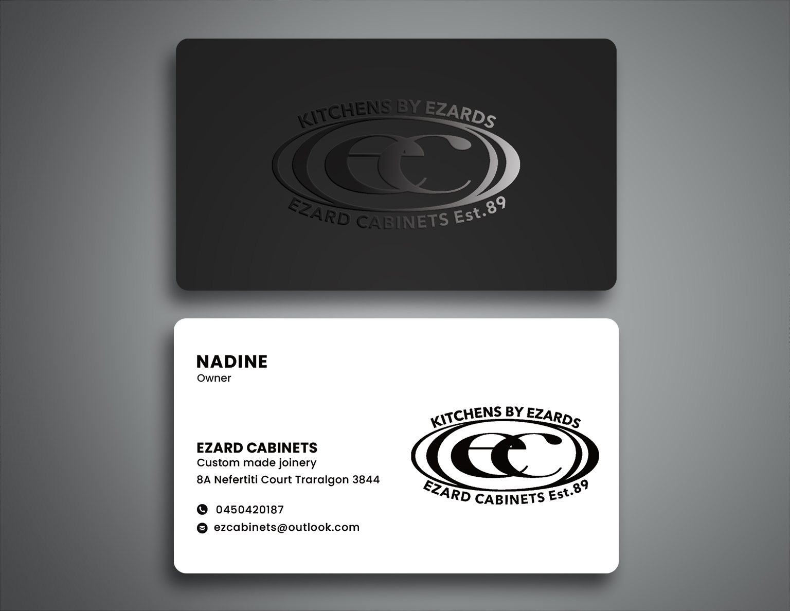 Business Card Design by Creative Moon Design for Ezard Cabinets | Design #27680954