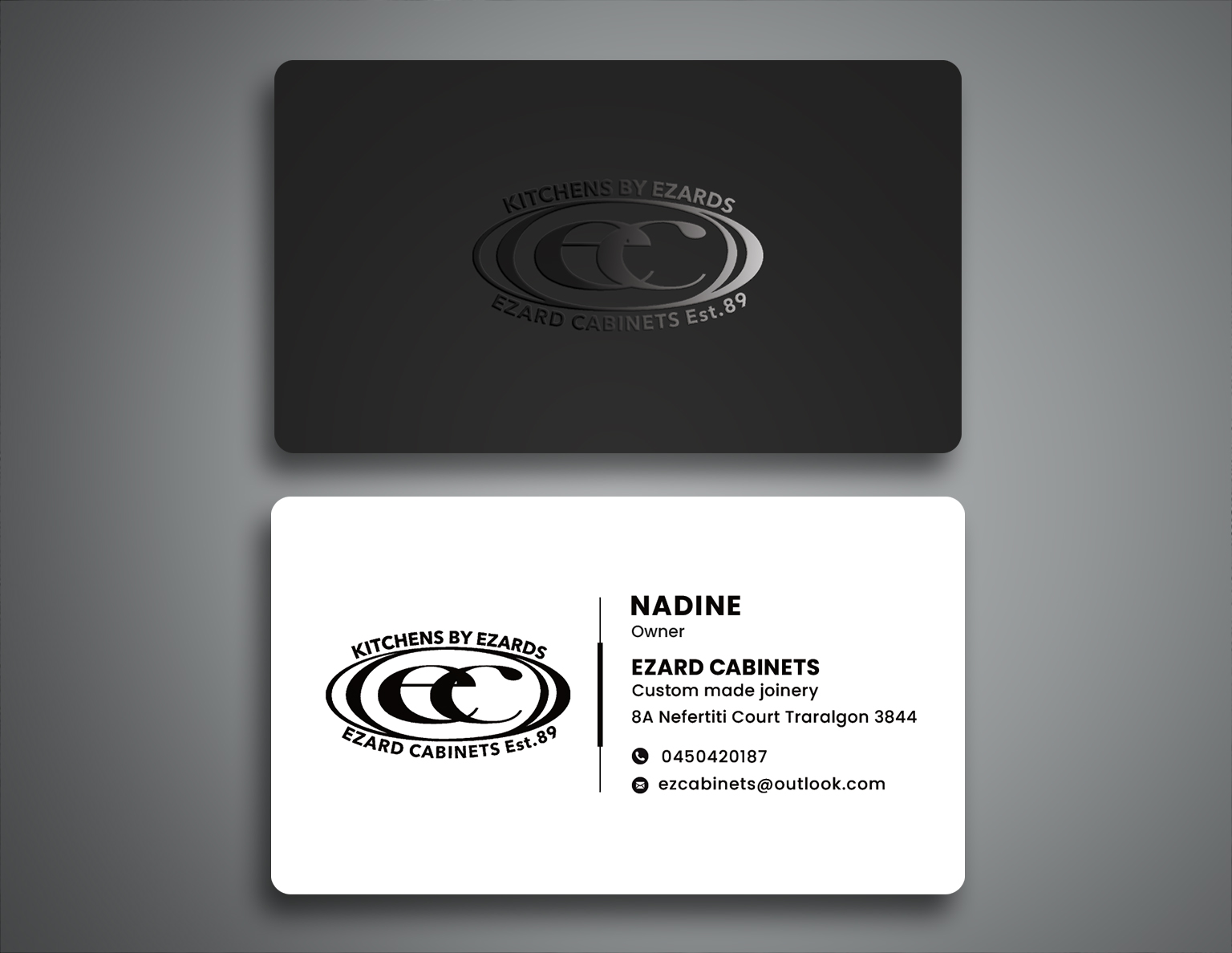 Business Card Design by Creative Moon Design for Ezard Cabinets | Design #27681027