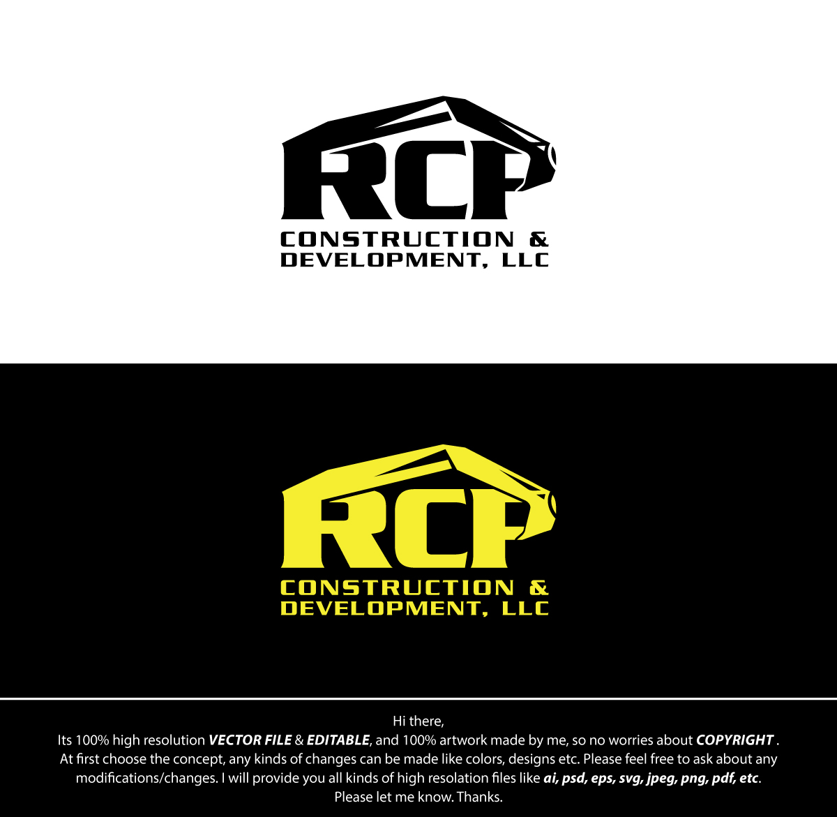 Logo Design by FireflyArt for RCP CONSTRUCTION & DEVELOPMENT LLC | Design #27673293