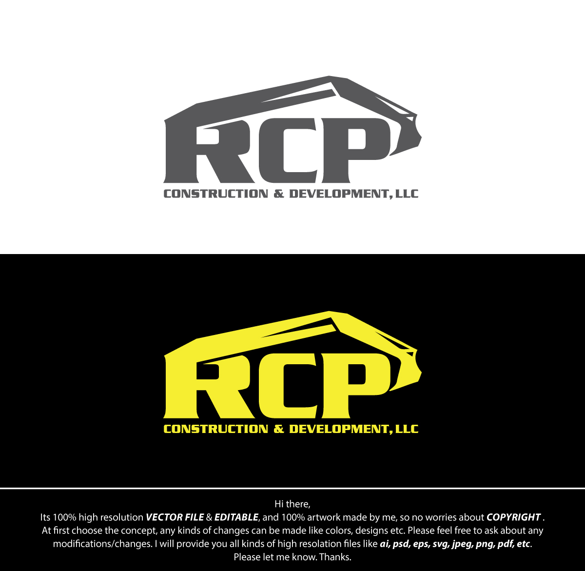 Logo-Design von FireflyArt für RCP CONSTRUCTION & DEVELOPMENT LLC | Design #27673294