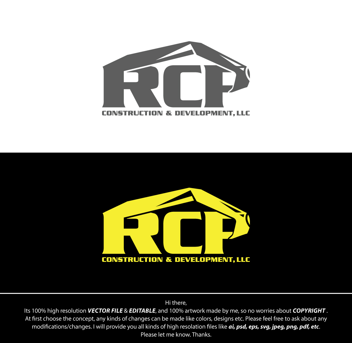 Logo Design by FireflyArt for RCP CONSTRUCTION & DEVELOPMENT LLC | Design #27673295